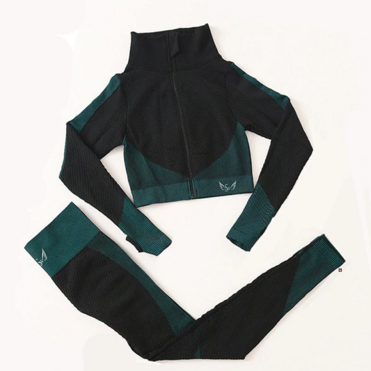 Cropped vest -  Black turquoise - Lola's sportswear